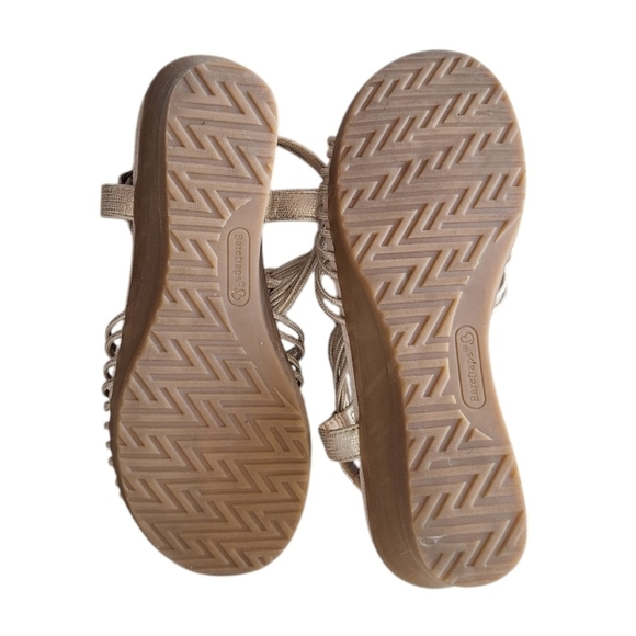 Baretraps Taren Gold Metallic Strappy Wedge Sandals Angelcore Fairycore - Picture 8 of 8